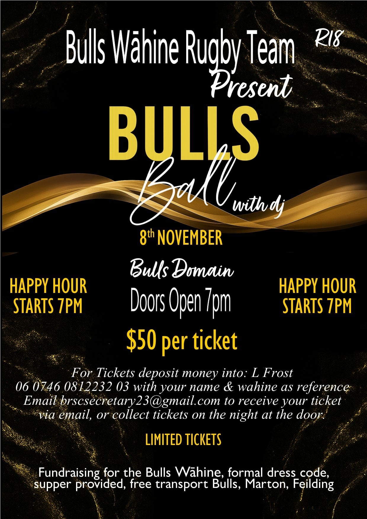Bulls Rugby Ball Bulls Ball - Hosted by Bulls Wahine Rugby Team – Bulls Rugby Club